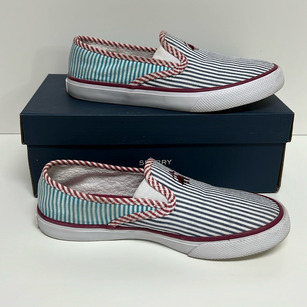 ✨SPERRY x BROOKS BROTHERS ✨ "Seersucker" Slip On - Picture 9 of 15